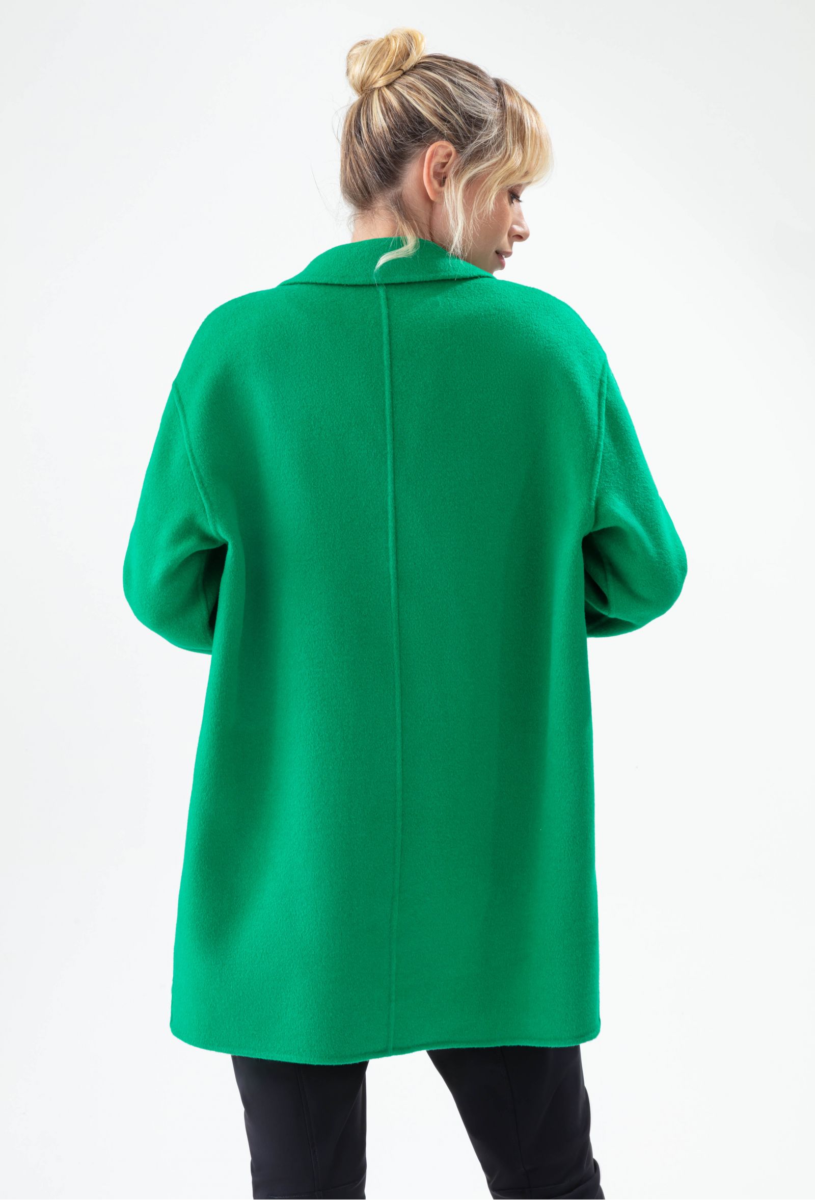 100% wool Amalia double-sided green coat