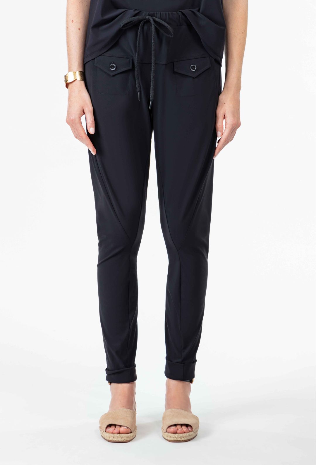 POP PANTS IN BLACK TECHNICAL JERSEY