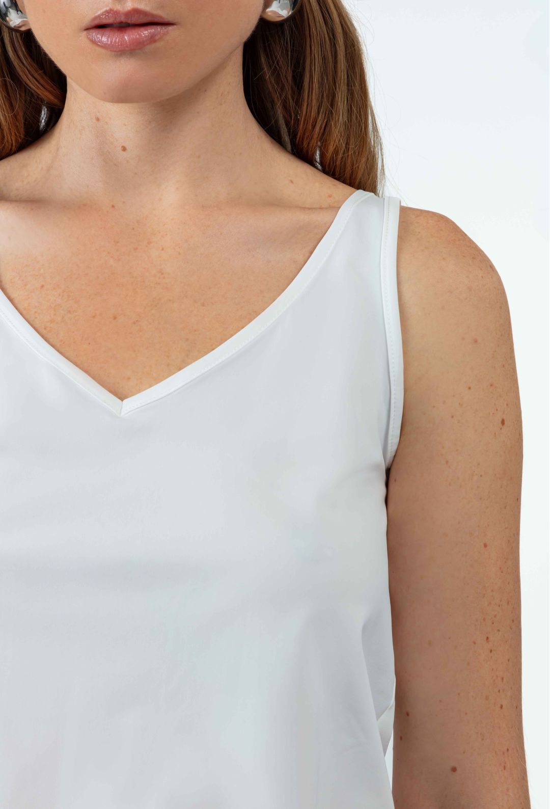 Valois white tank top in technical jersey Valois white tank top in technical jersey
