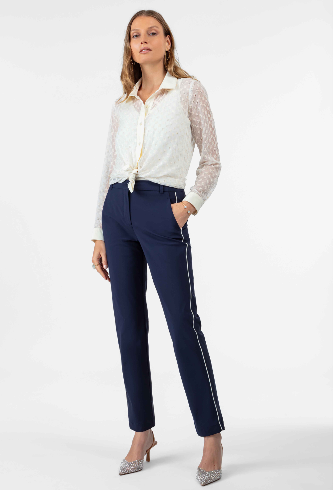 Pantalon Joel en jersey technique marine