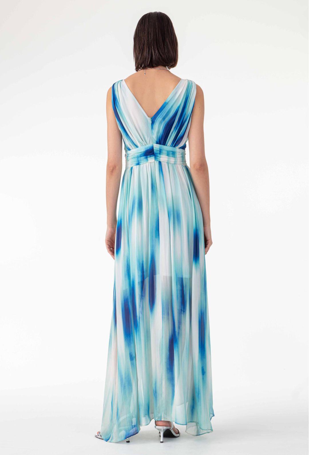 Robe longue Carly en soie imprimée Robe longue Carly en soie imprimée