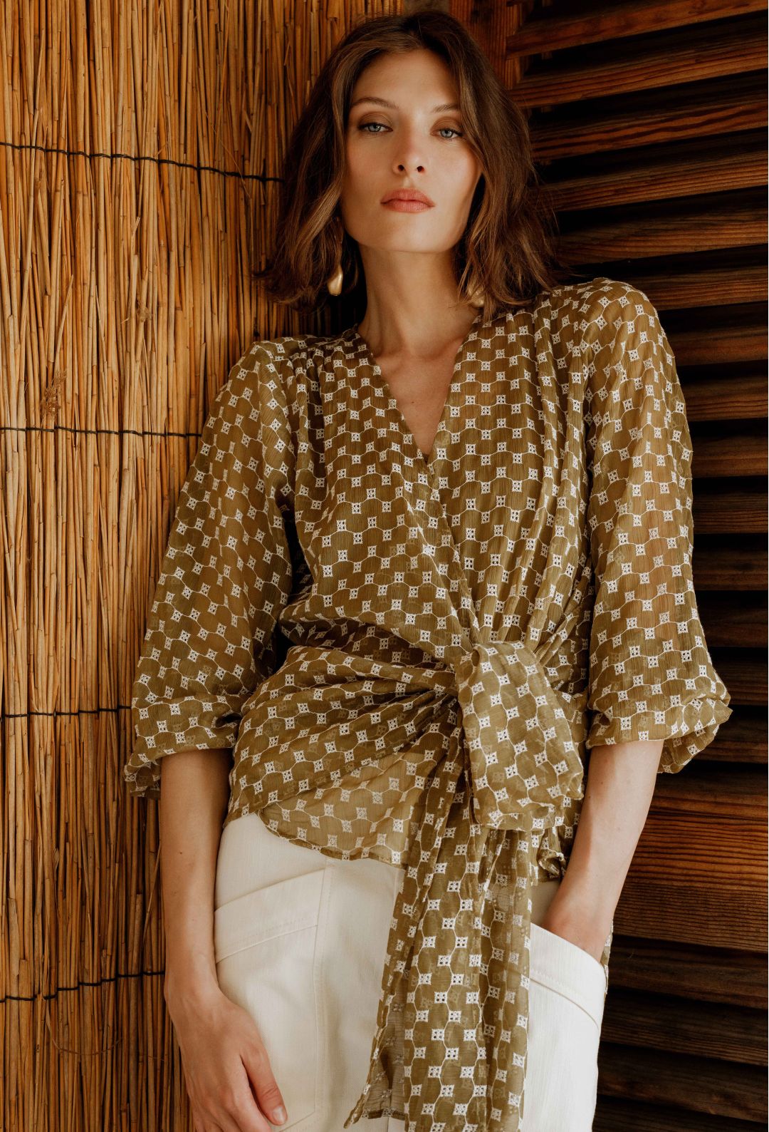 Blouse cache-coeur Gael en mousseline