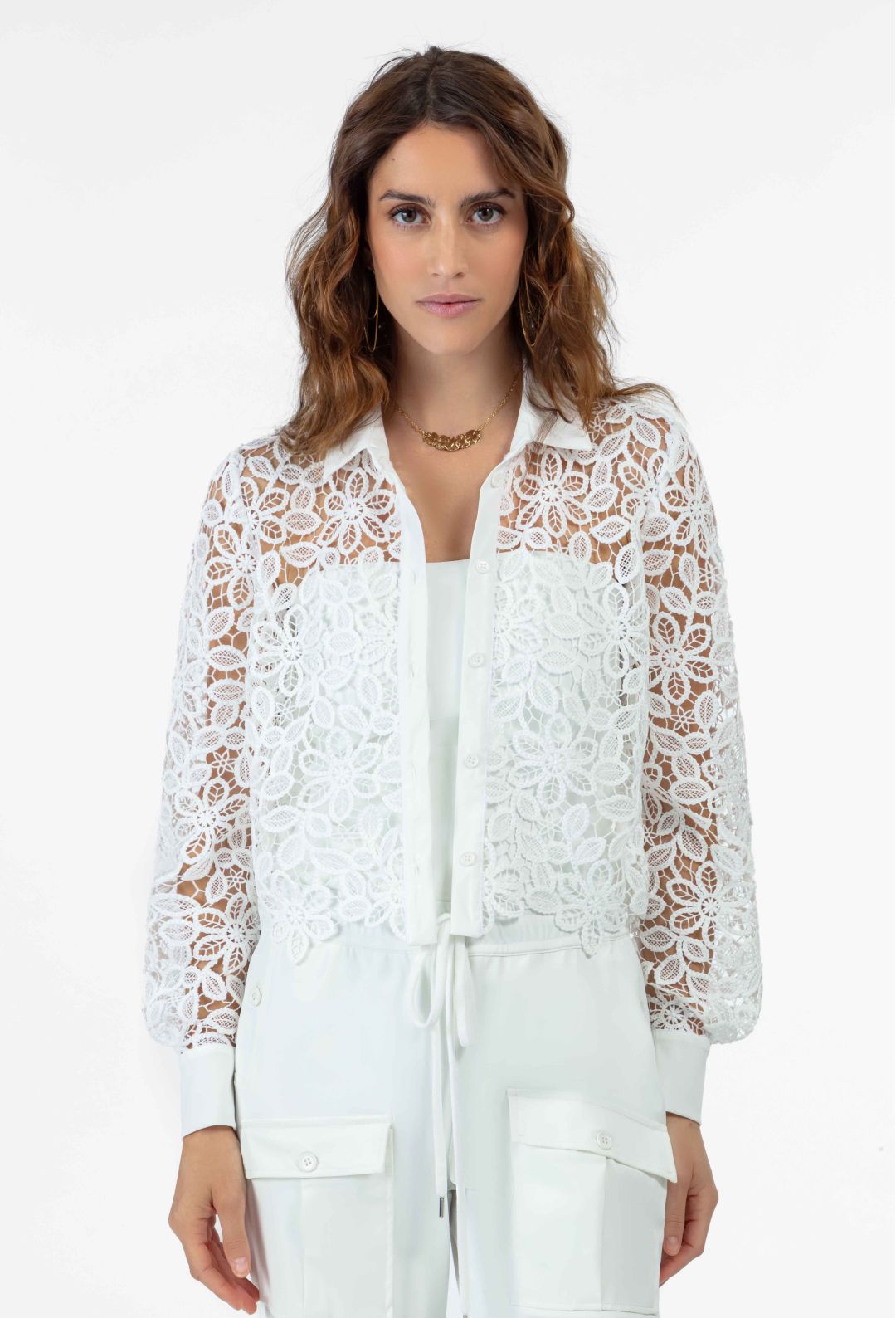 Chemise cropped Giulia blanche