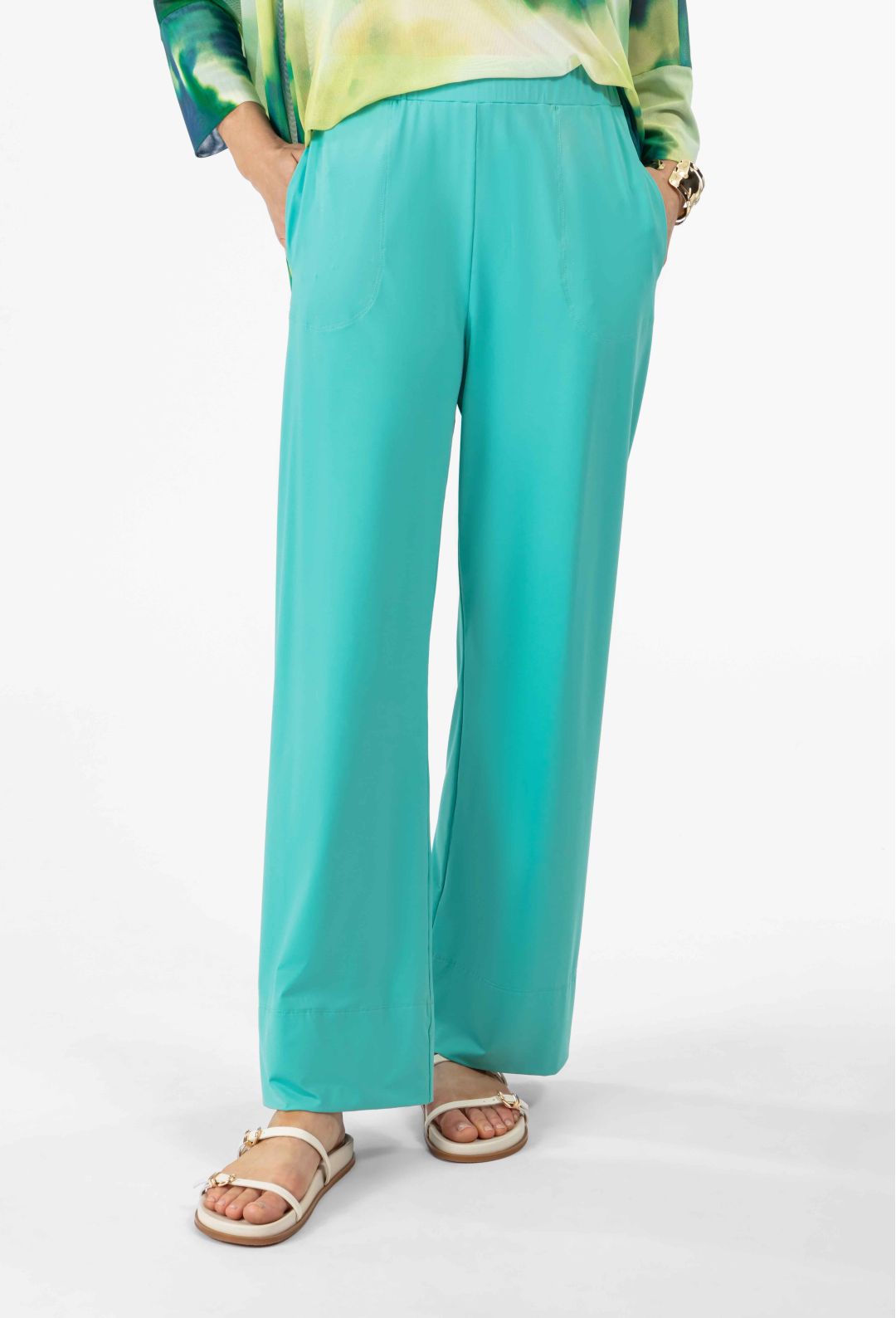 Pantalon Hera en jersey technique turquoise